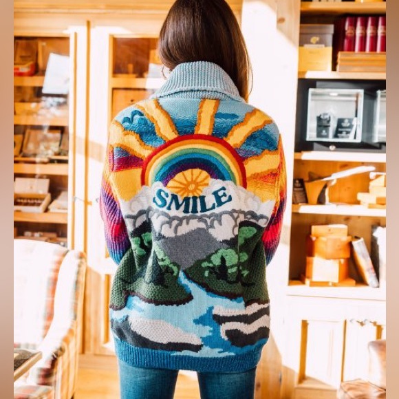 EUC Stella McCartney Kind Smile Intarsia Cardigan Multiple colors 38 - Picture 1 of 10